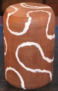 Creating Morph III, in wood cylinder stage with initial design lines