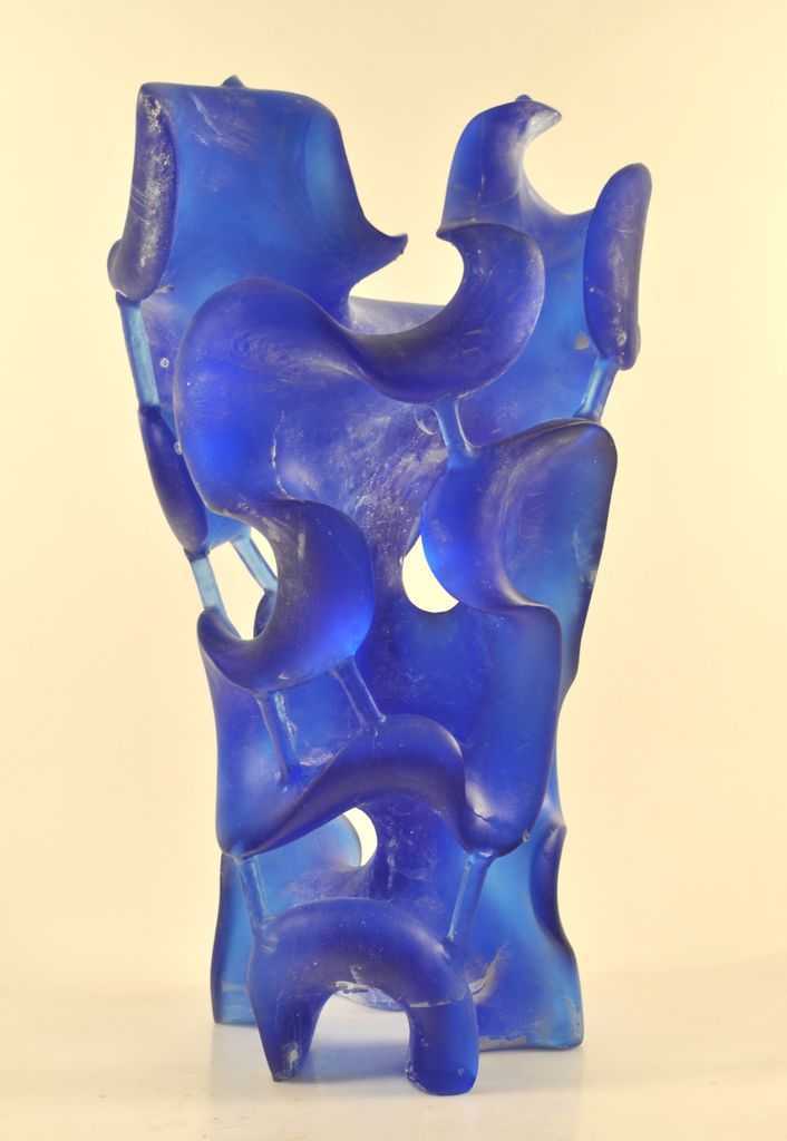 Harry Pollitt - creating Enigma glass sculpture rough glass returned from foundry