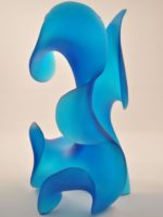 Adagio, blue kiln cast glass by Harry Pollitt.