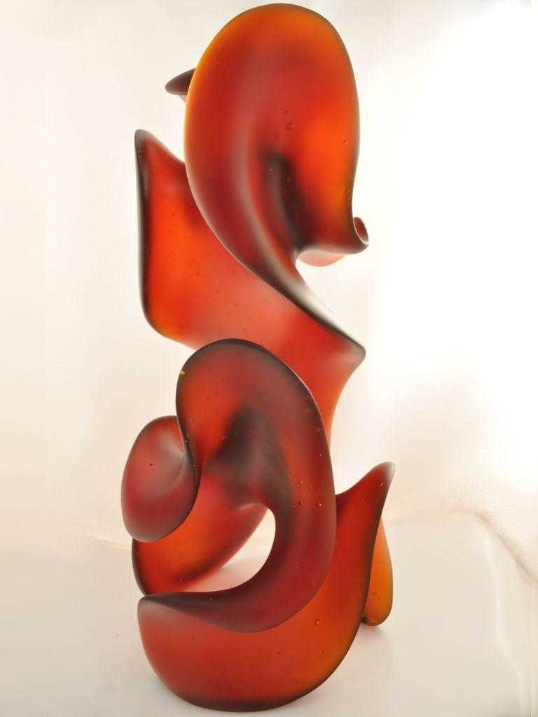 Harry Pollitt's red Awakening glass sculpture