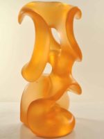 Cascade, kiln cast glass sculpture by Harry Pollitt