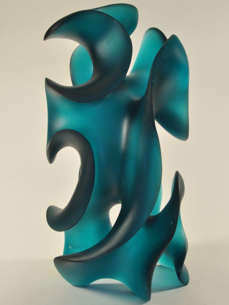 Harry Pollitt - jade green Classic Moves glass sculpture