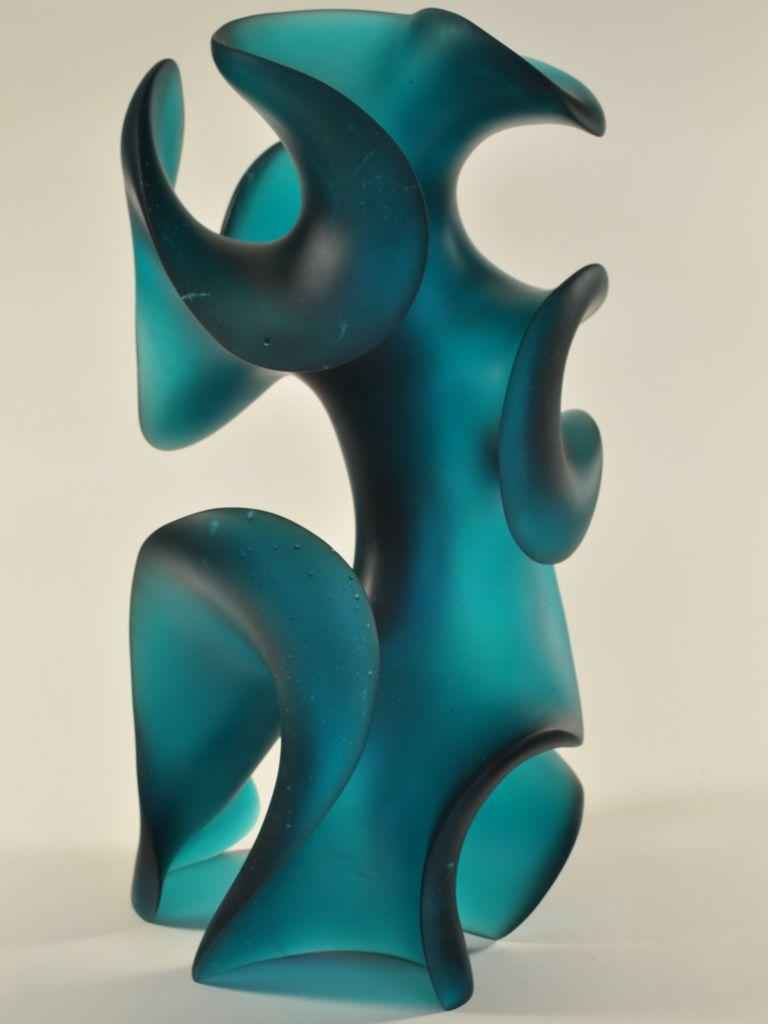 Harry Pollitt - jade green Classic Moves glass sculpture