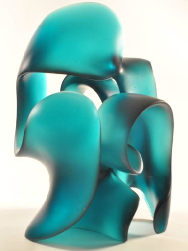 Harry Pollitt - jade green Splash glass sculpture