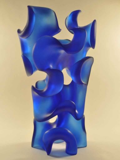 Harry Pollitt - cobalt blue Enigma glass sculpture