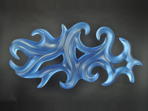 Harry Pollitt - cobalt blue Coriolis glass sculpture