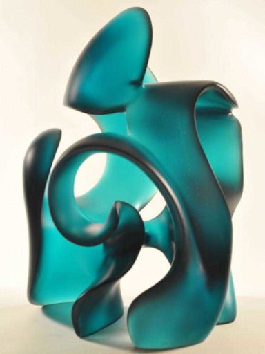 Harry Pollitt - jade green Splash glass sculpture
