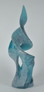 Harry Pollitt - creating Pinnacle glass sculpture back from Foundry.